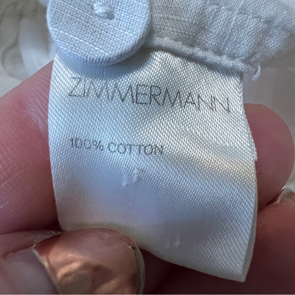 Zimmermann White Cotton Lace-Trim Peplum Blouse - Picture 5 of 8